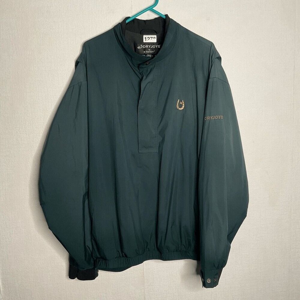 FootJoy DryJoys Men's Forest Green Half Zip‎ Windbreaker Golf Jacket Size L